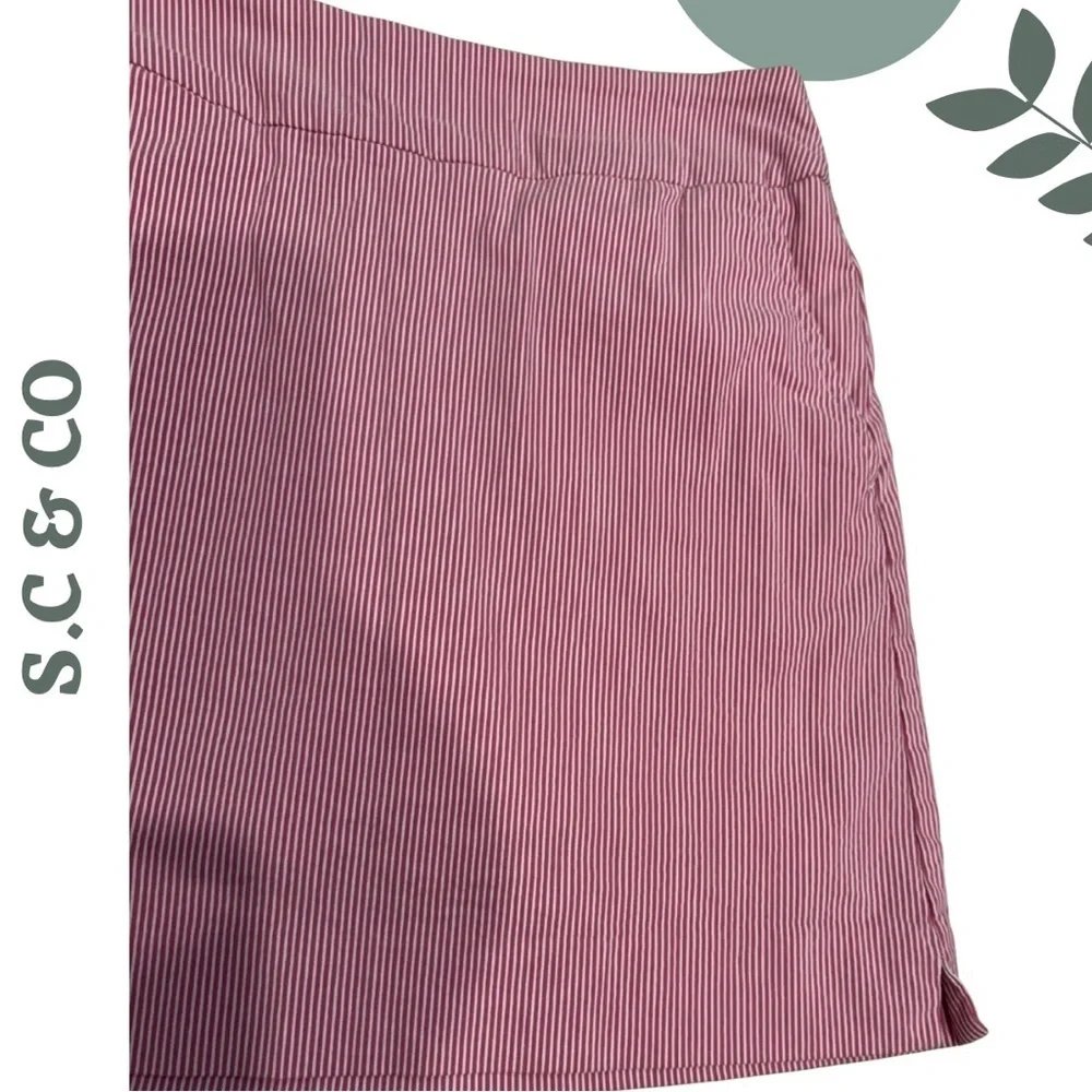 S.C. & Co Pink White Striped Skort Size 4 Stretch - Picture 4 of 5